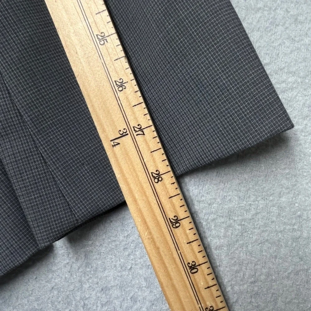Hugo Boss Blazer AerinS Mens 40L Gray Micro Check Virgin Wool Blend‎ Sport Coat